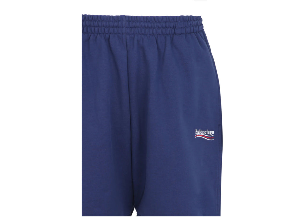 BALENCIAGA POLITICAL CAMPAIGN SWEATSHORTS BLUE