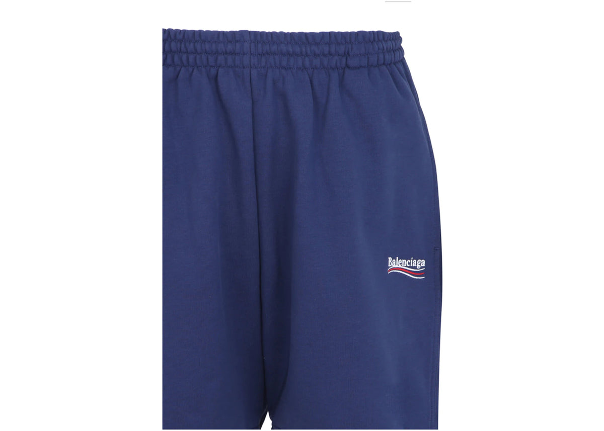 BALENCIAGA POLITICAL CAMPAIGN SWEATSHORTS BLUE