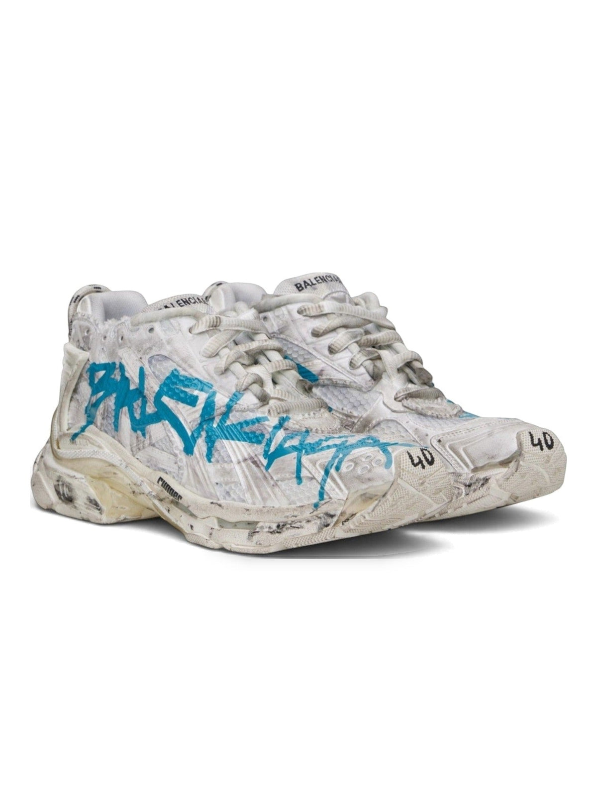 BALENCIAGA RUNNER GRAFFITI WHITE BLUE