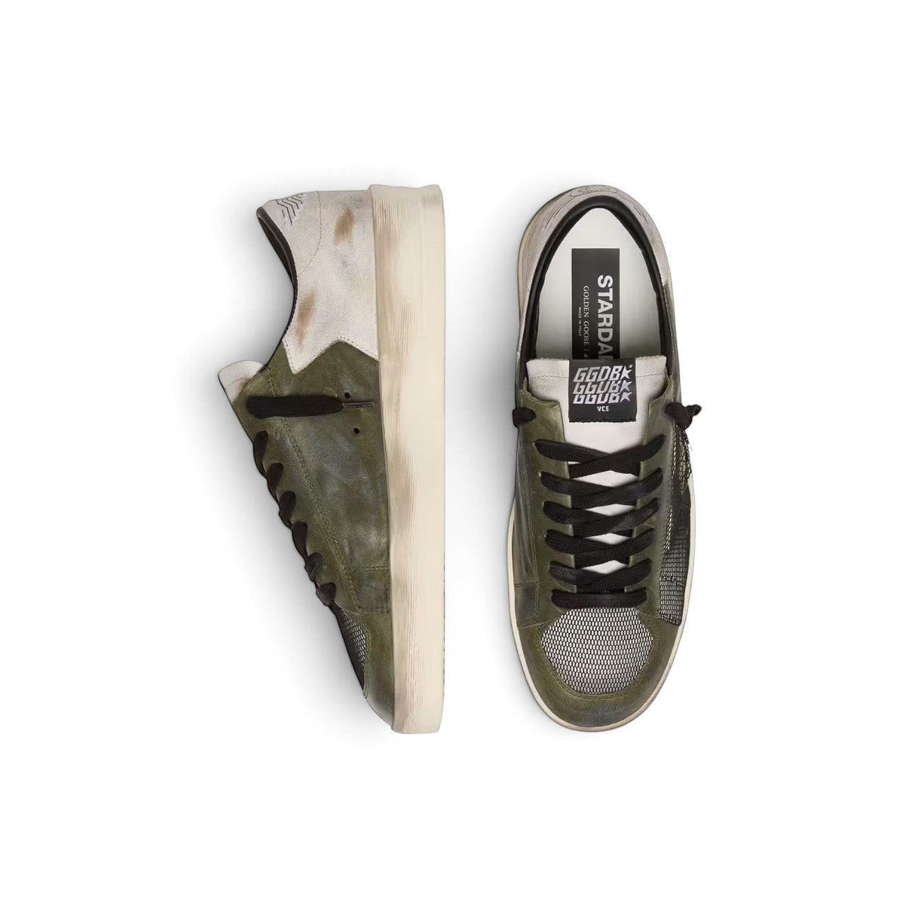 GOLDEN GOOSE STARDAN UNDER NET STAR OLIVE