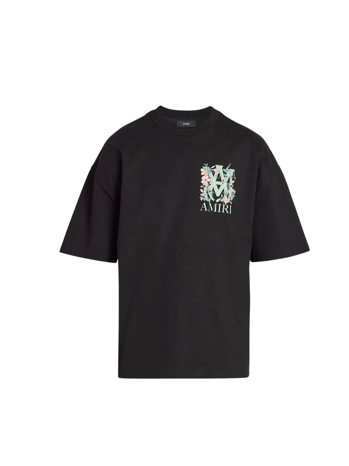 AMIRI BLACK FLORAL LOGO T-SHIRT