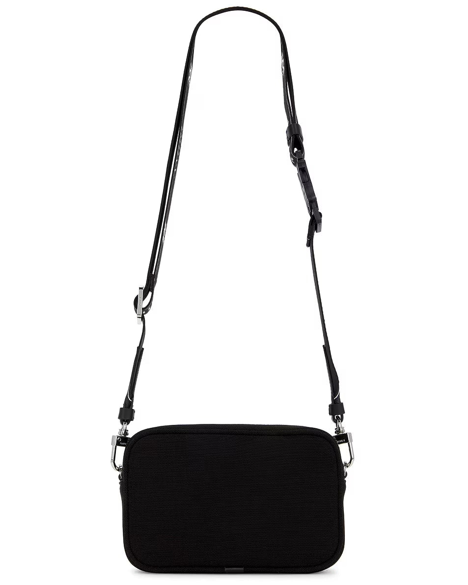 AMIRI STAGGERED LOGO CROSSBODY CAMERA BLACK