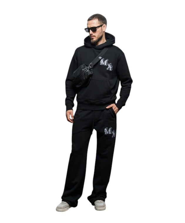 AMIRI BLACK & WHITE ANGEL LOGO SWEATPANTS