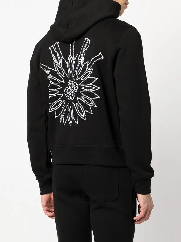 AMIRI RHINESTONE LOGO HOODIE BLACK
