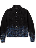 AMIRI DISTRESSED EMBELLISHED PAINT JACKET BLACK