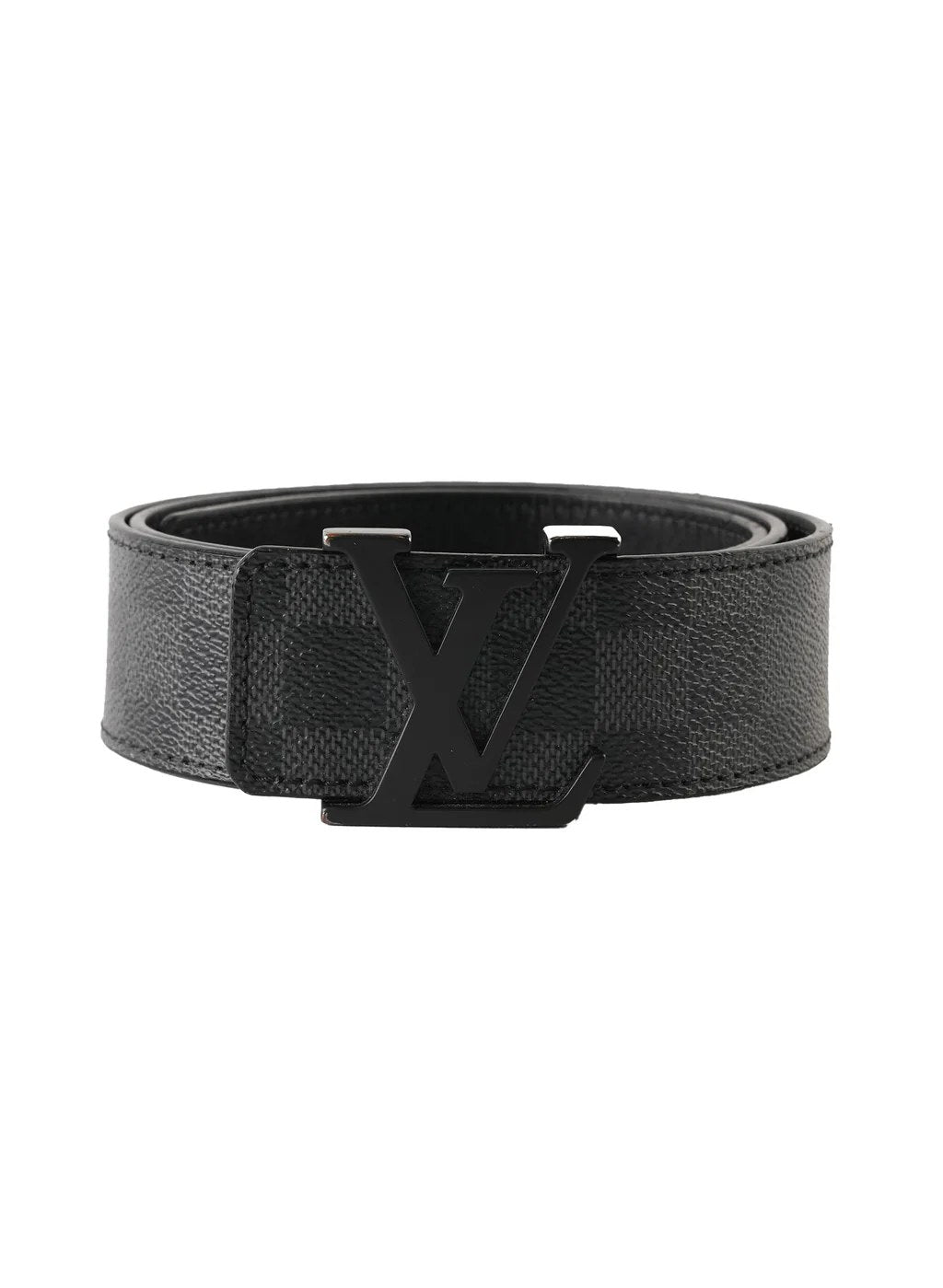 LOUIS VUITTON LV INITIALS GRAPHITE TRIPLE BLACK BELT