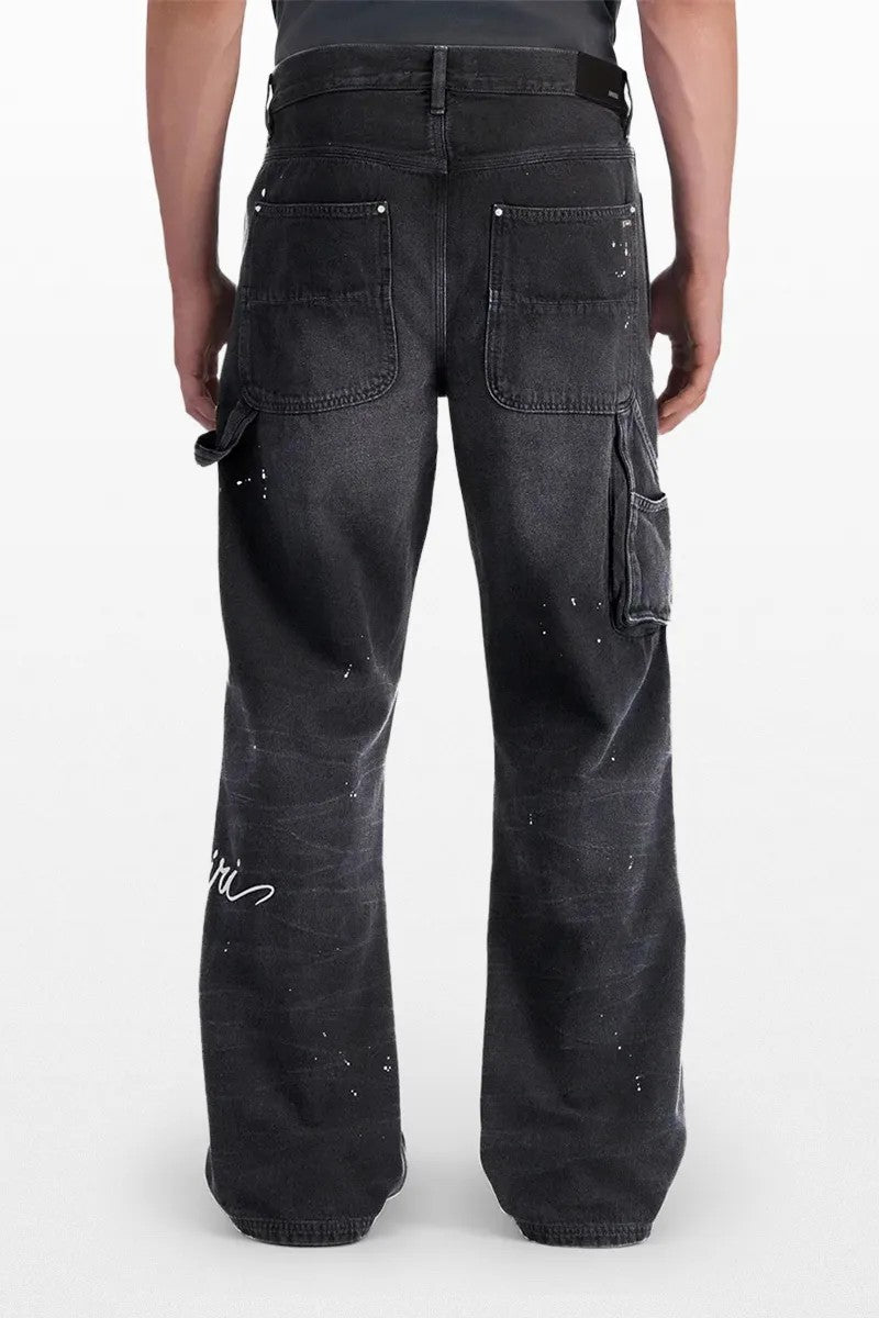 AMIRI CARPENTER BLEACH BANDANA  JEANS BLACK