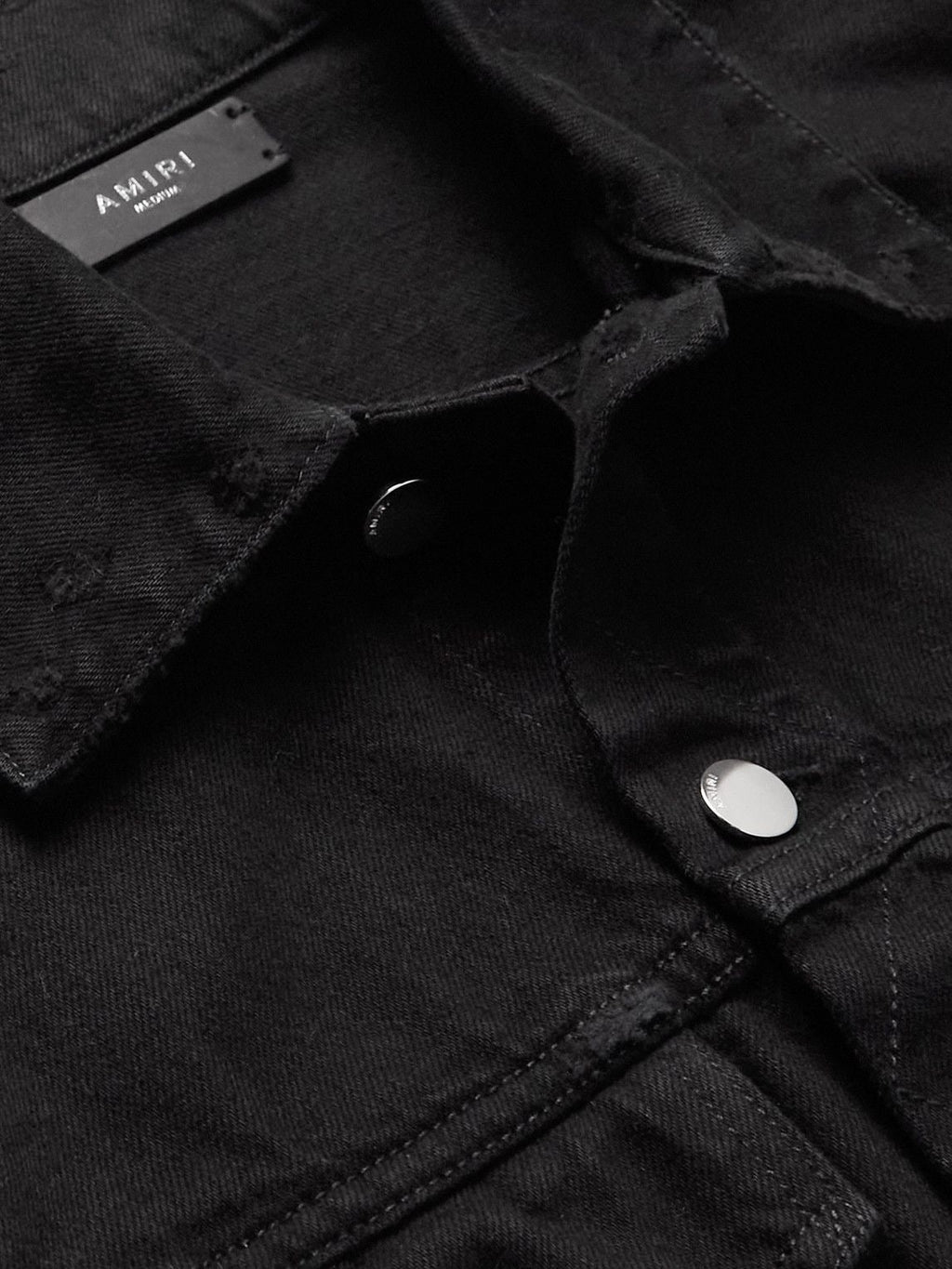 AMIRI DISTRESSED EMBELLISHED PAINT JACKET BLACK
