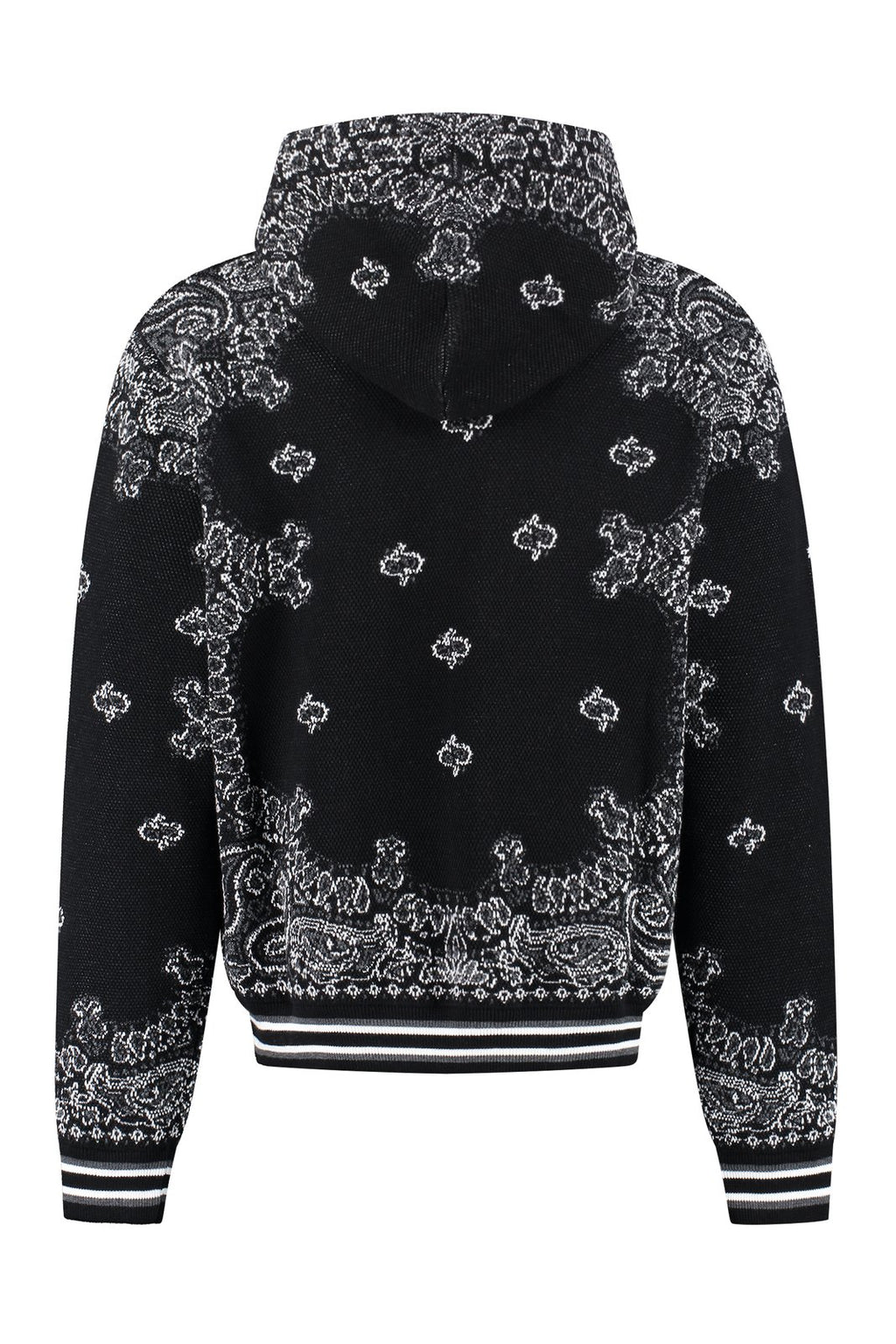 AMIRI BANDANA KNIT HOODIE BLACK