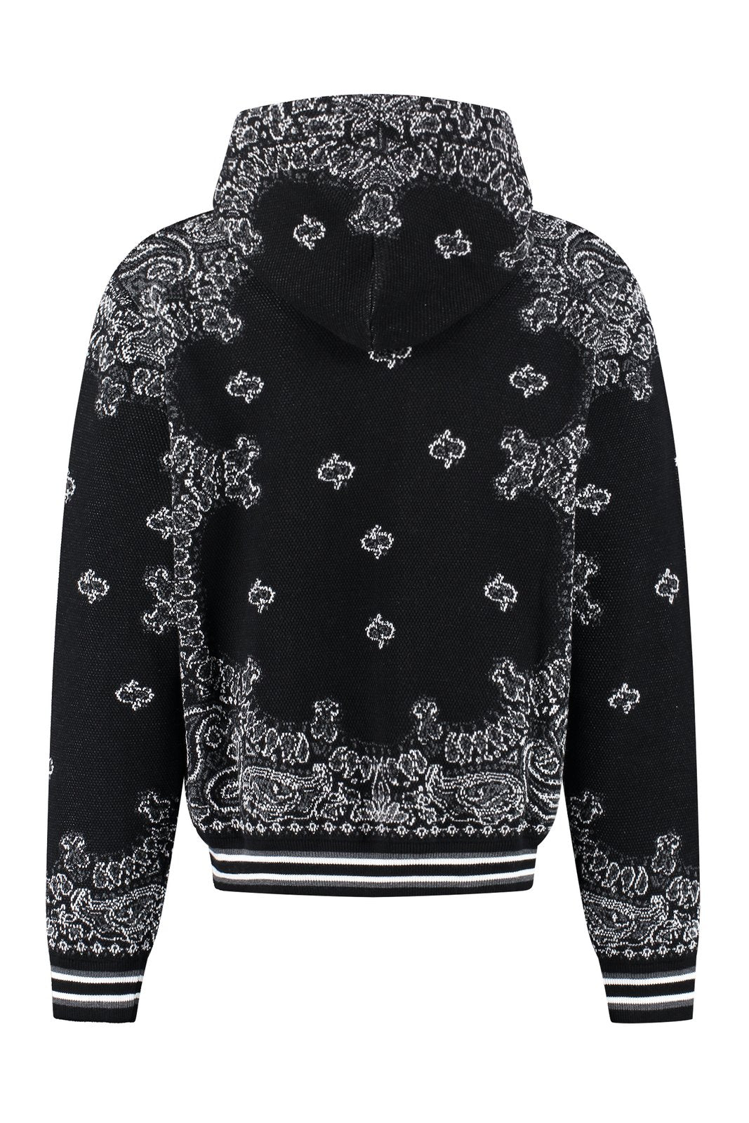 AMIRI BANDANA KNIT HOODIE BLACK