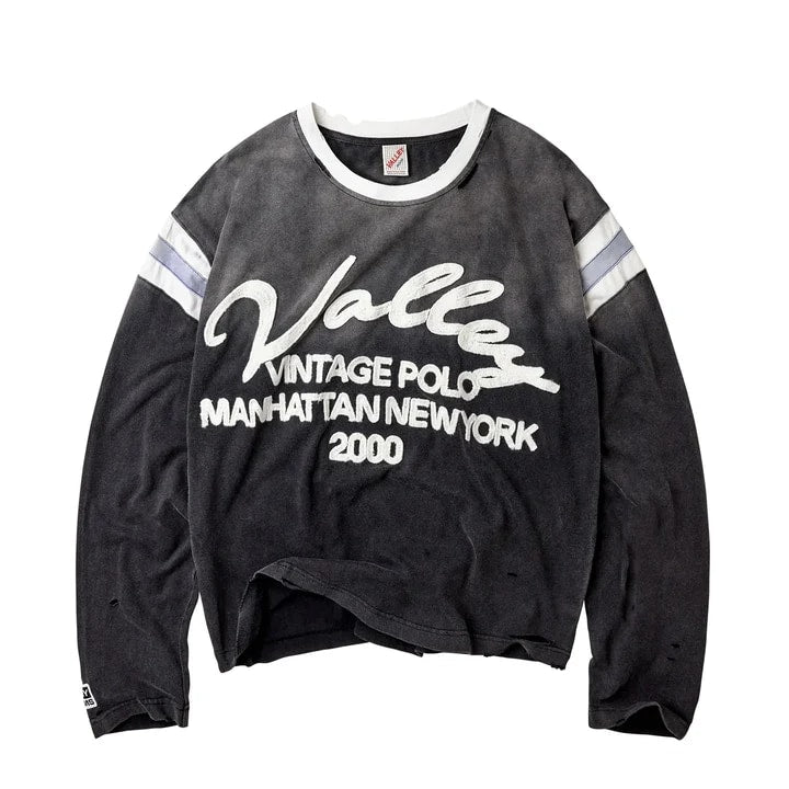 VALLEY DREAMS VINTAGE JERSEY LONG SLEEVE WASHED BLACK