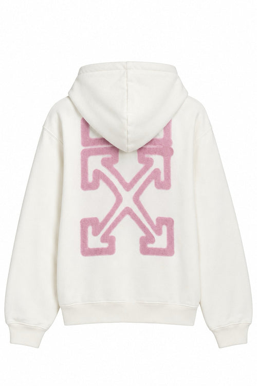 OFF WHITE SPRAY SWIZZLE HOODIE WHITE PINK