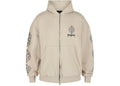BALENCIAGA METAL BB STENCIL ZIP UP HOODIE BEIGE