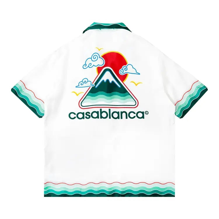 CASABLANCA CUBAN COLLAR SHORT-SLEEVE SHIRT MONTAGE ONDULEE