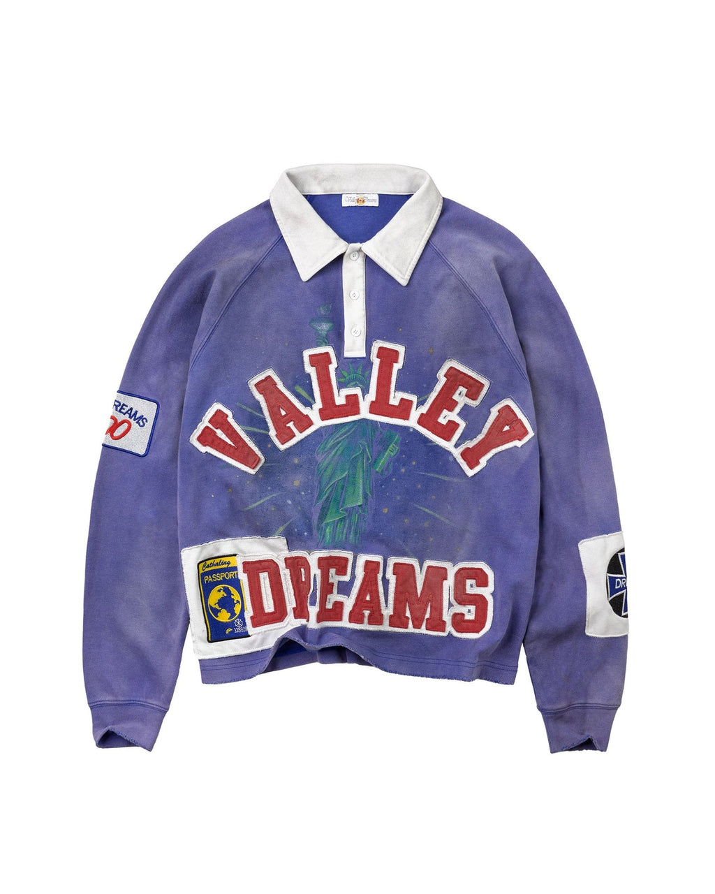 VALLEY FOREVER BEN RUGBY LONG SLEEVE POLO BLUE