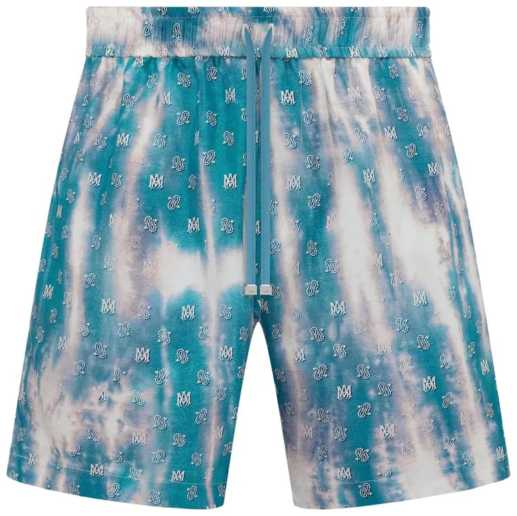 AMIRI BLEACHED PAISLEY MA SILK SHORT AQUA
