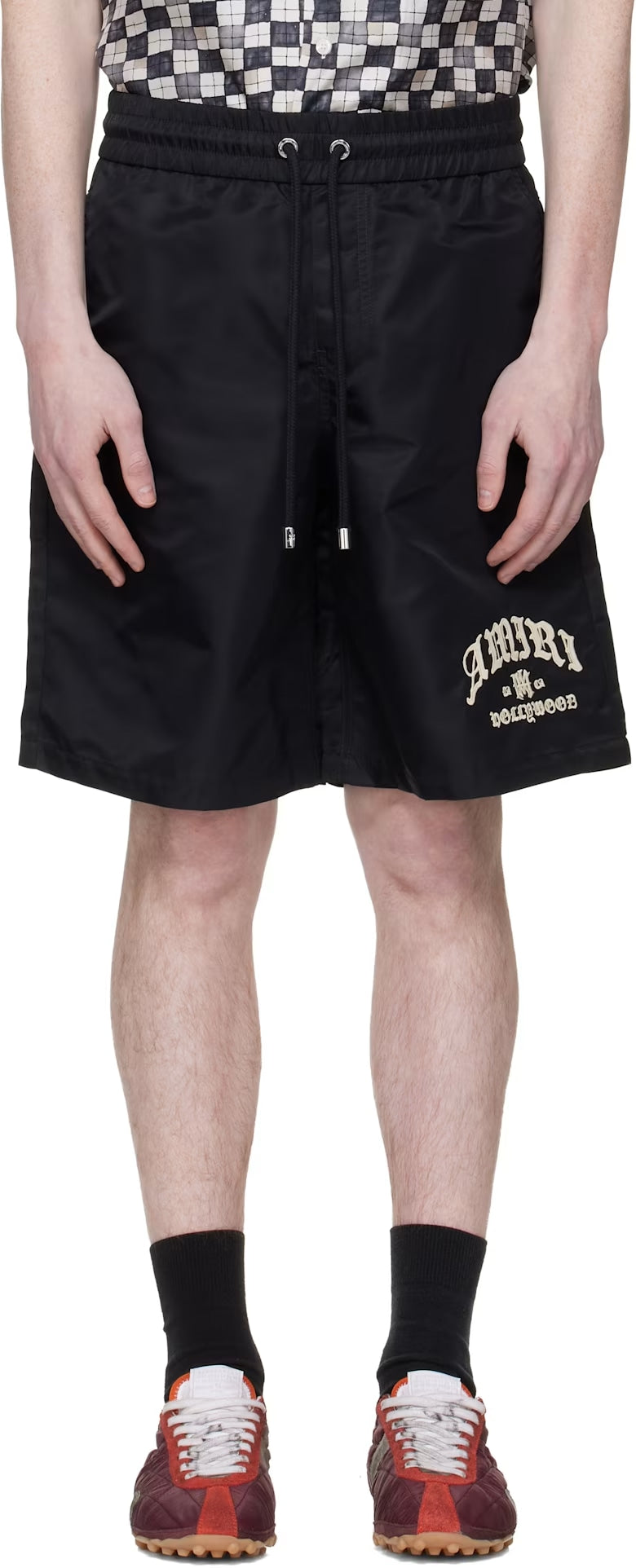 AMIRI HOLLYWOOD SHORTS BLACK NYLON