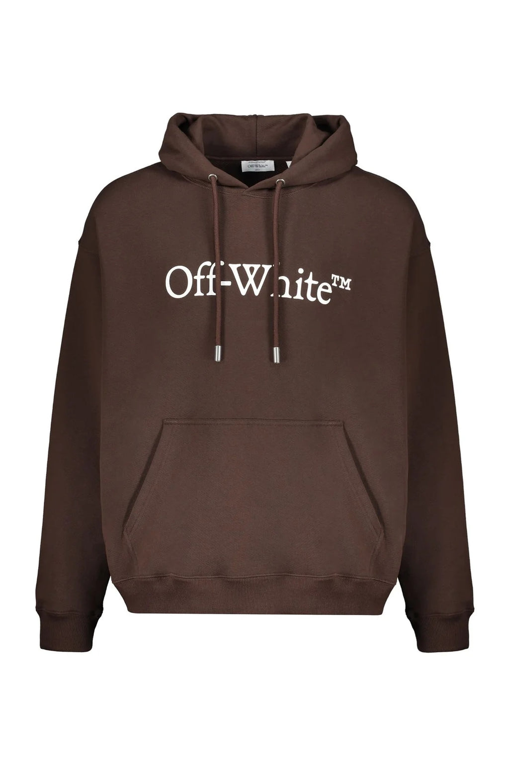 OFF WHITE LOGO PRINT HOODIE BROWN