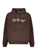 OFF WHITE LOGO PRINT HOODIE BROWN