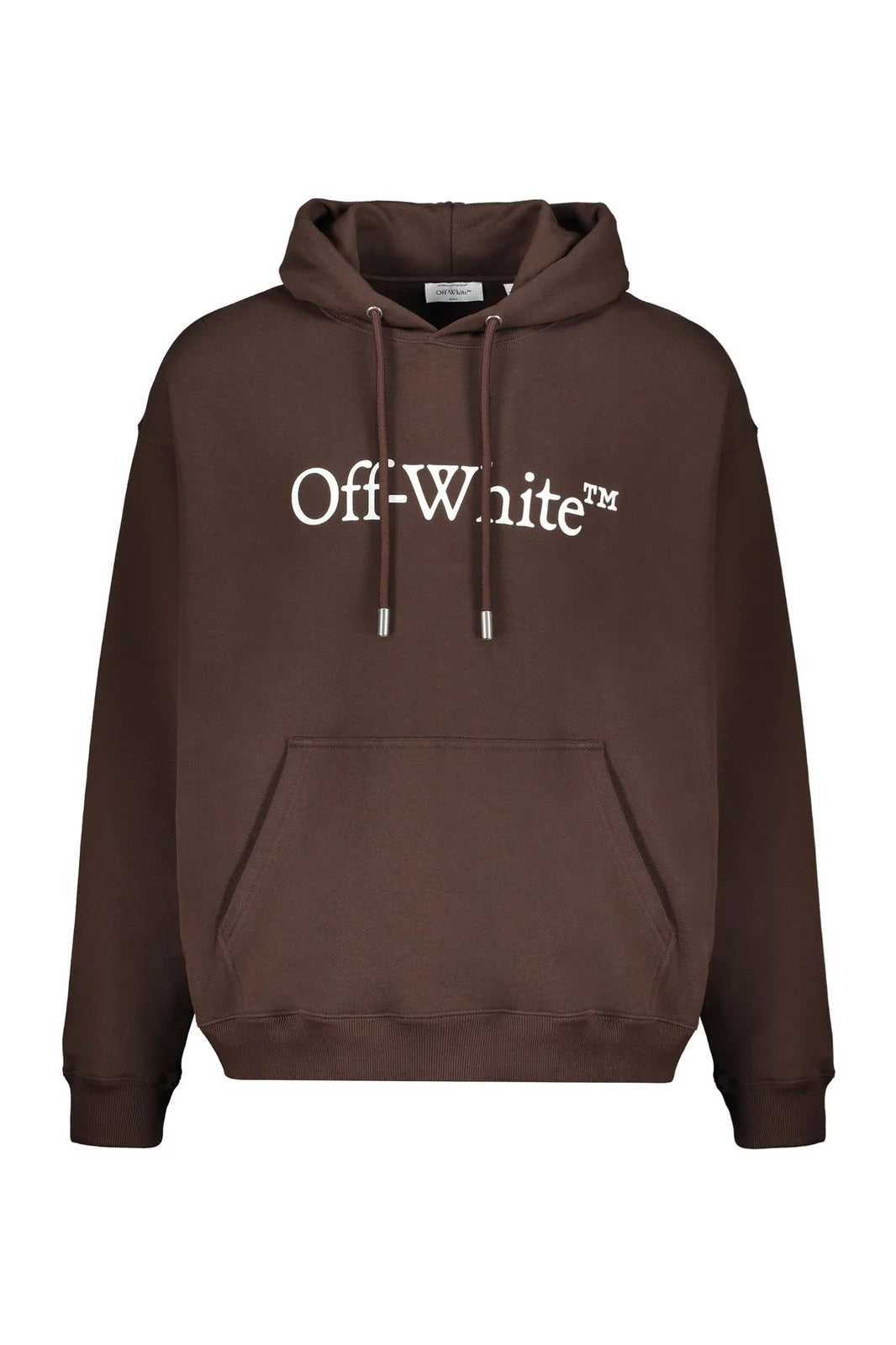OFF WHITE LOGO PRINT HOODIE BROWN