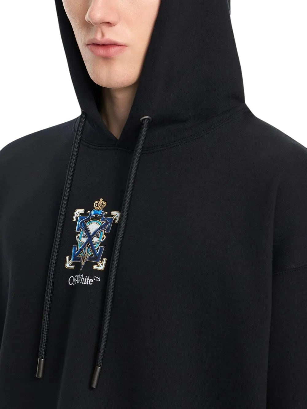 OFF WHITE JEWEL ARROW HOODIE LOOSE BLACK