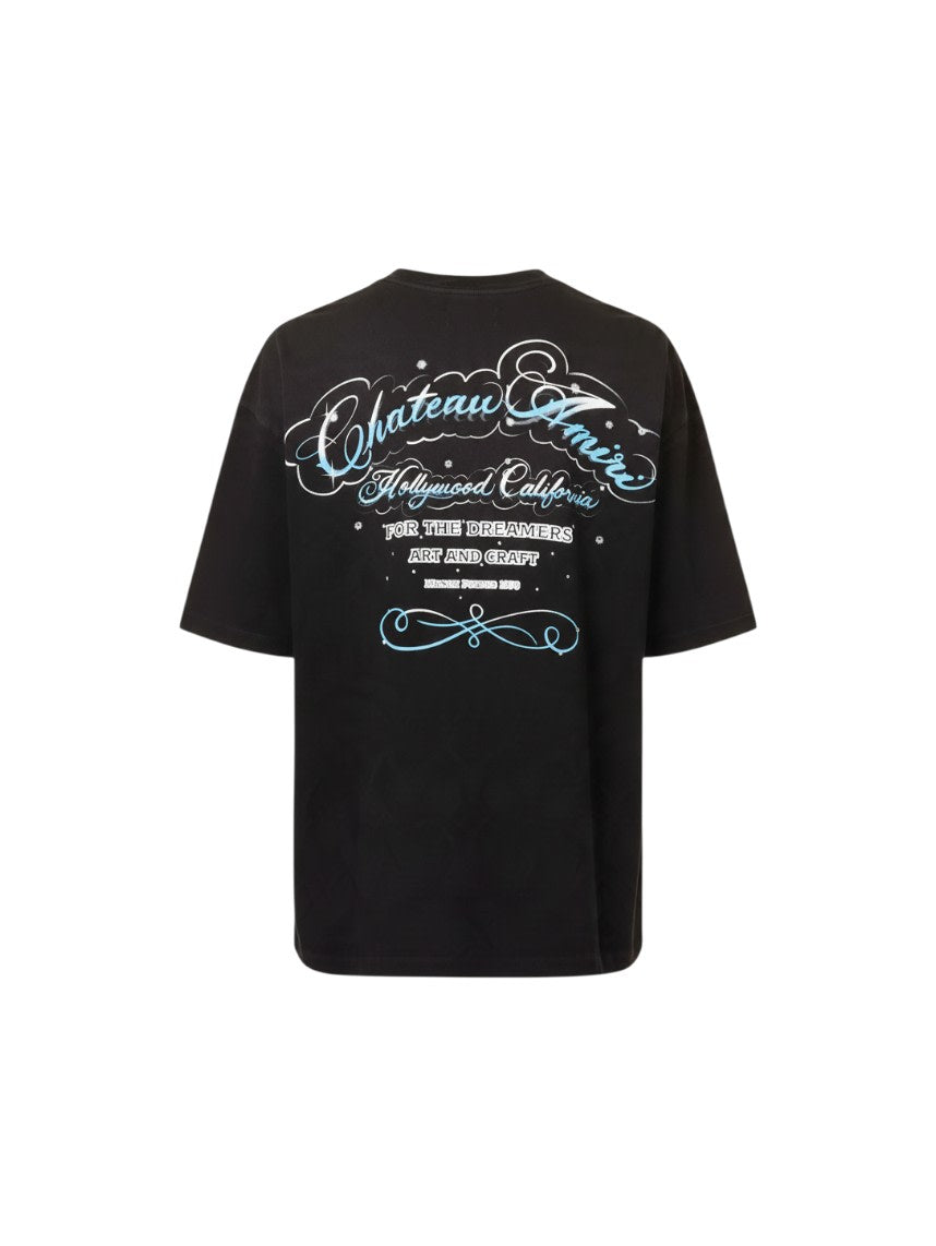AMIRI BLACK CRYSTAL CHATEAU SCRIPT T-SHIRT