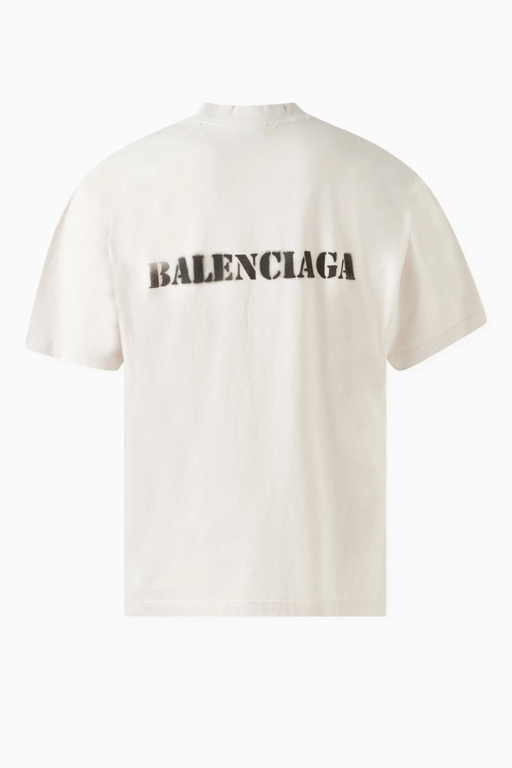 BALENCIAGA STENCIL TYPE CREAM T-SHIRT