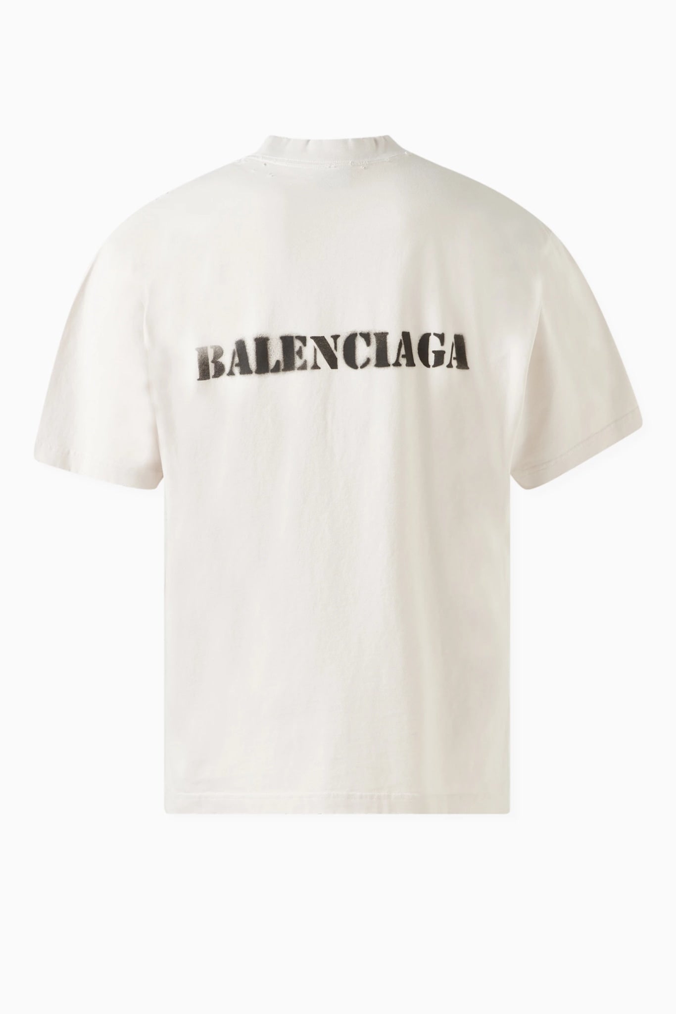 BALENCIAGA STENCIL TYPE CREAM T-SHIRT