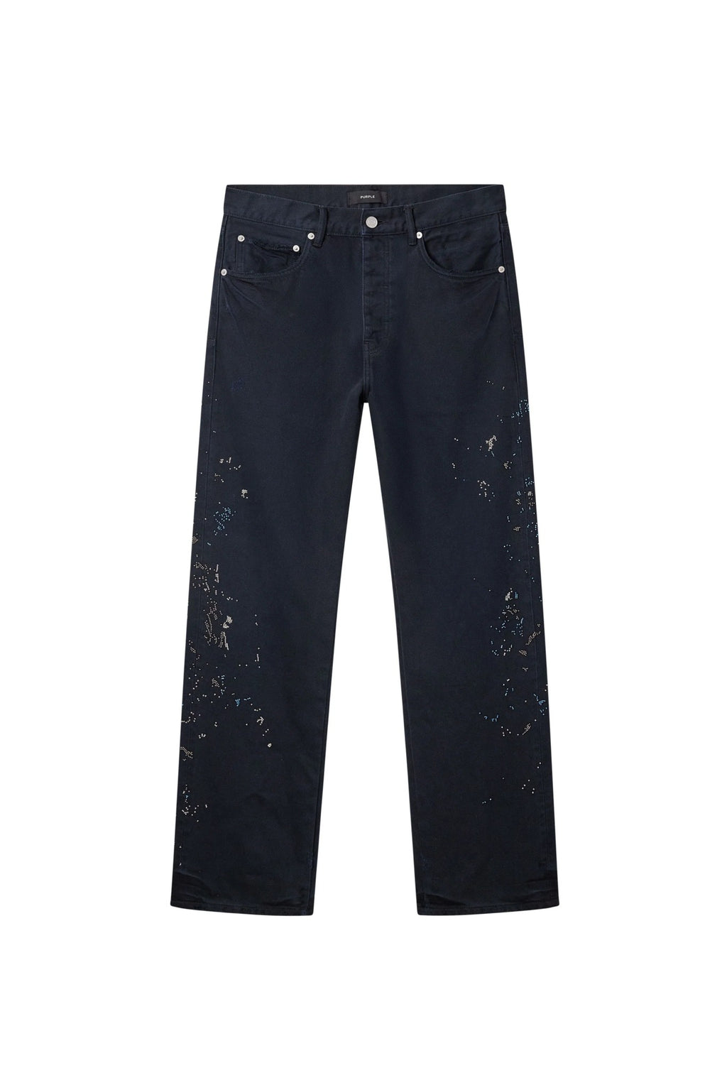 PURPLE BEADED SPLATTER P011 BLACK INK JEANS