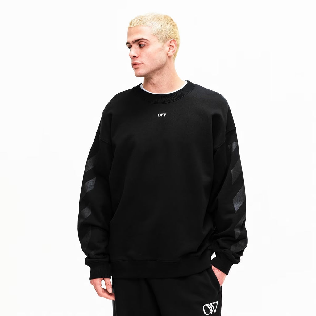 OFF WHITE CREWNECK BLACK DIAGS BLACK