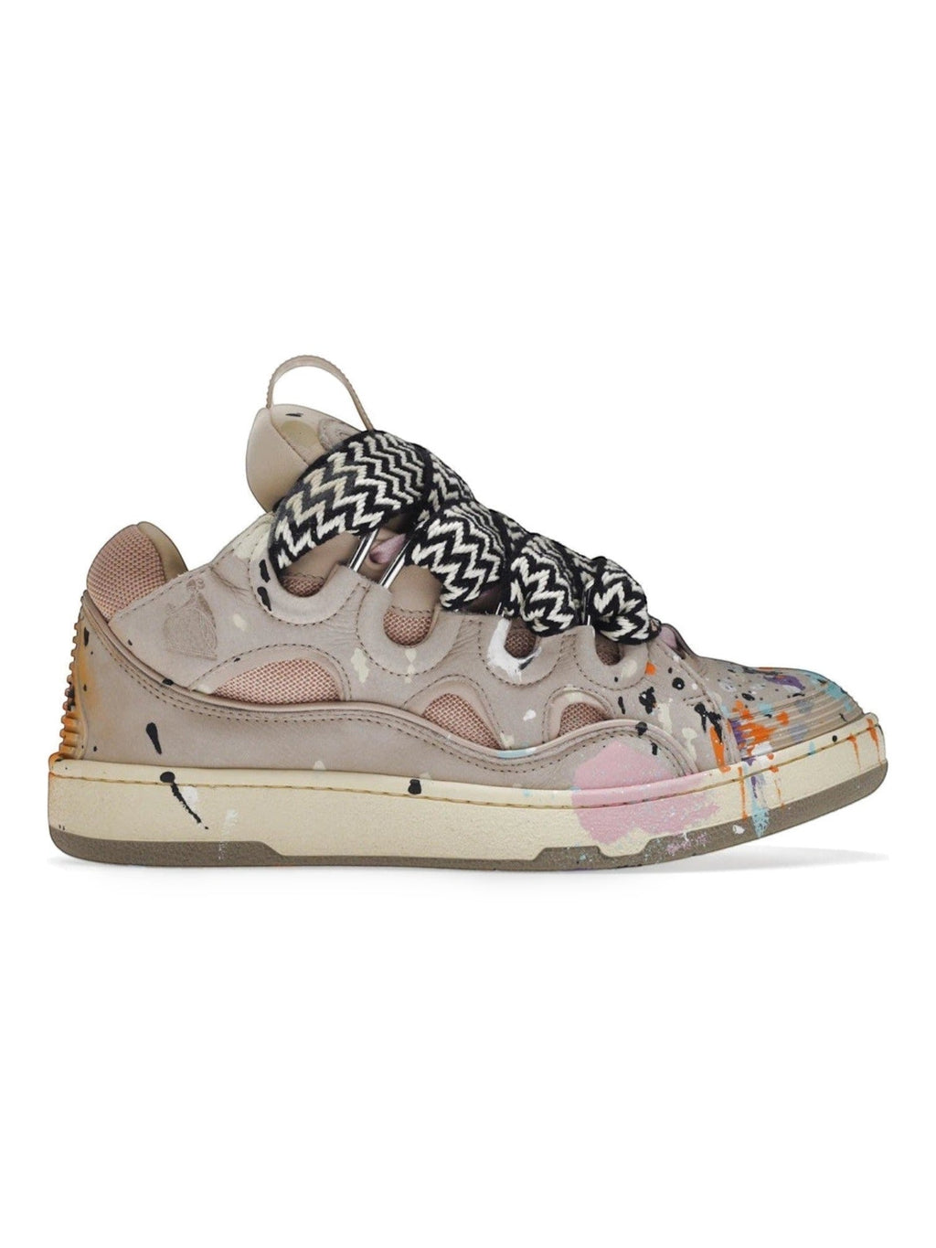 LANVIN LEATHER CURB x GALLERY DEPT. PALE PINK MULTI PAINT DRIP