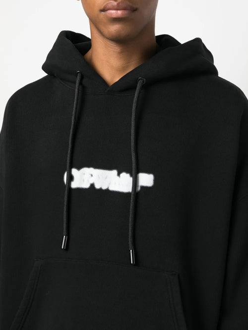 OFF WHITE LOGO BLACK HOODIE