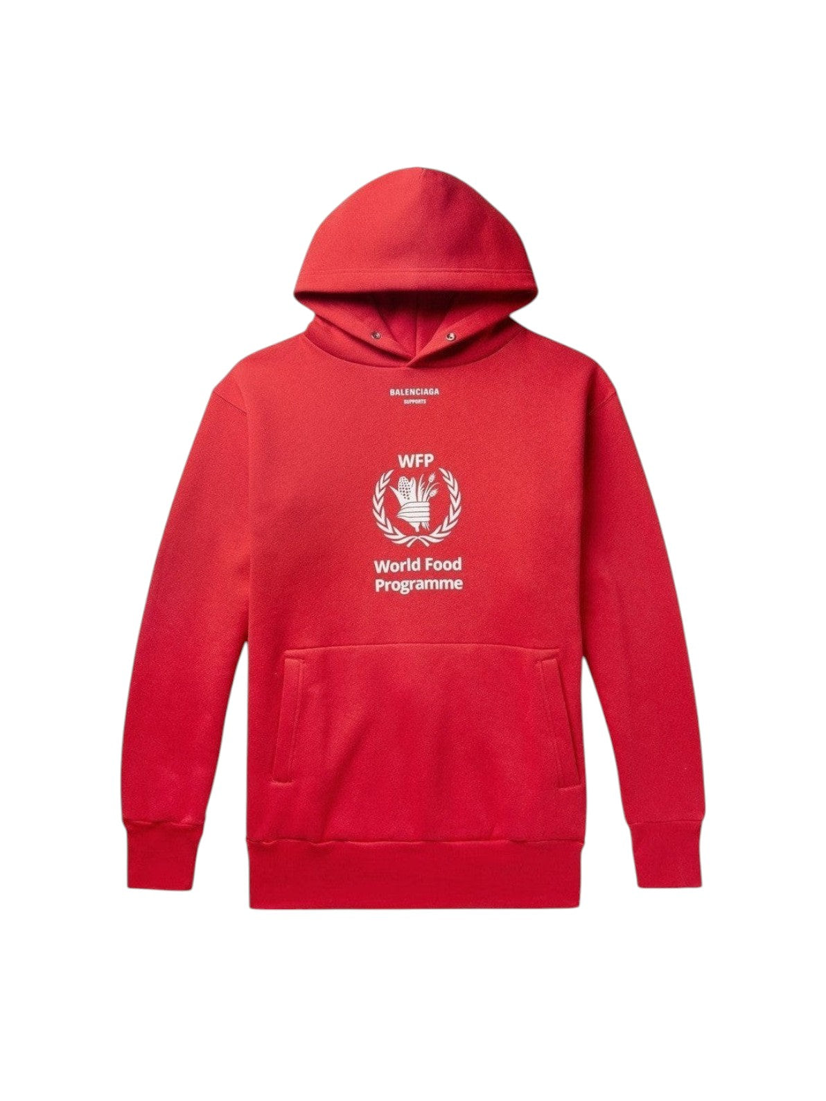BALENCIAGA WFP WORLD FOOD PROGRAMME RED HOODIE