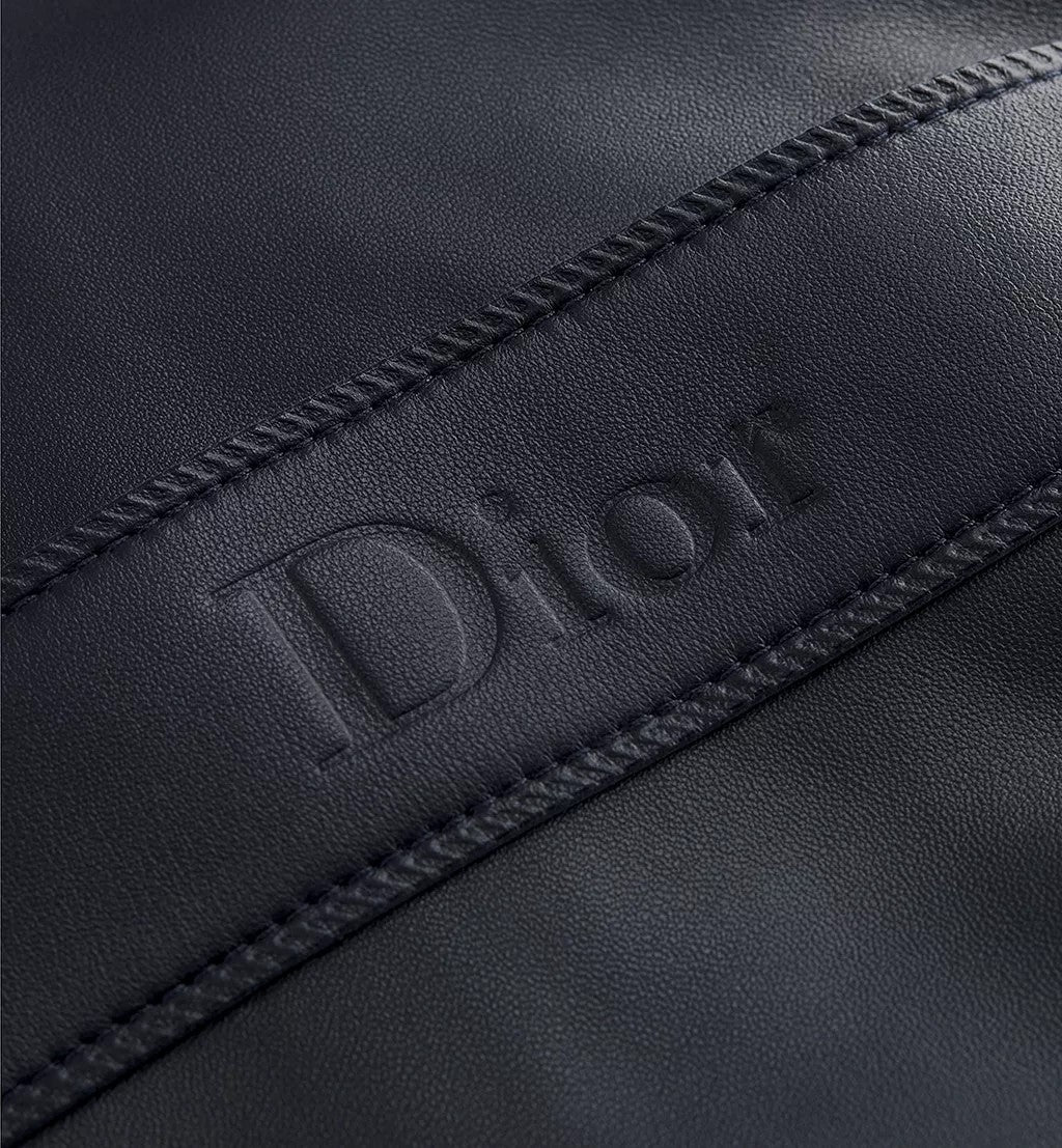 DIOR ZIPPED JACKET NAVY BLUE LAMBSKIN