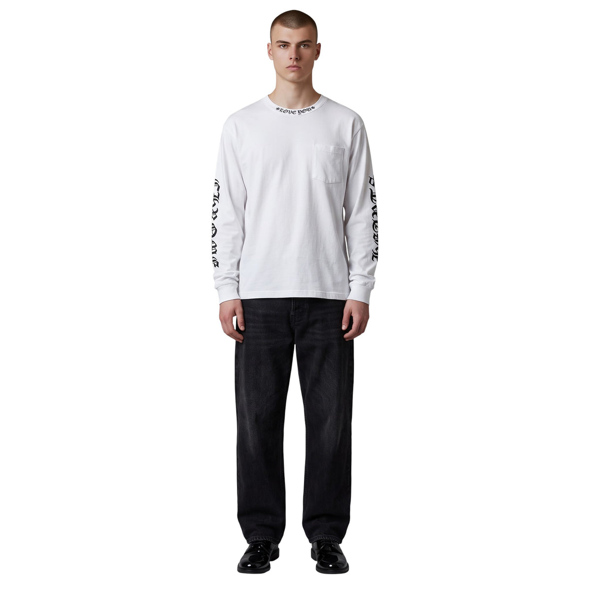 CHROME HEARTS LOVE YOU LONG SLEEVE T-SHIRT WHITE
