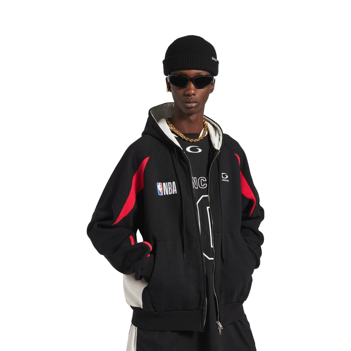 BALENCIAGA X NBA ZIP UP JACKET BLACK