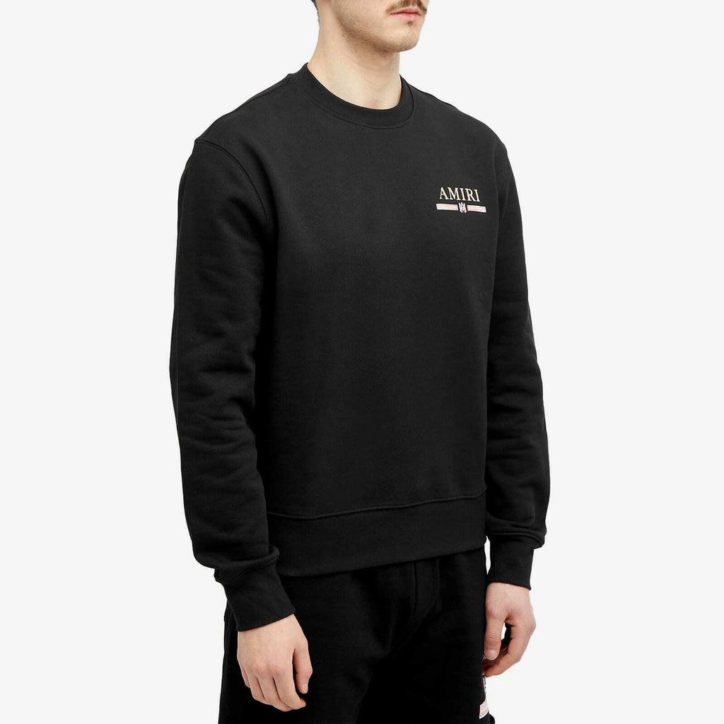 AMIRI WATERCOLOR MA BAR LOGO CREWNECK BLACK