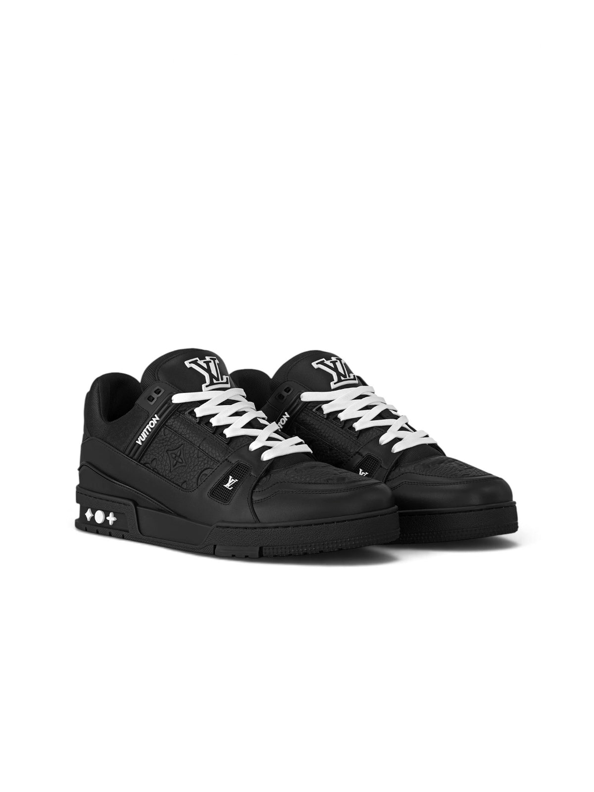 LOUIS VUITTON BLACK EMBOSSED MONOGRAM TRAINER