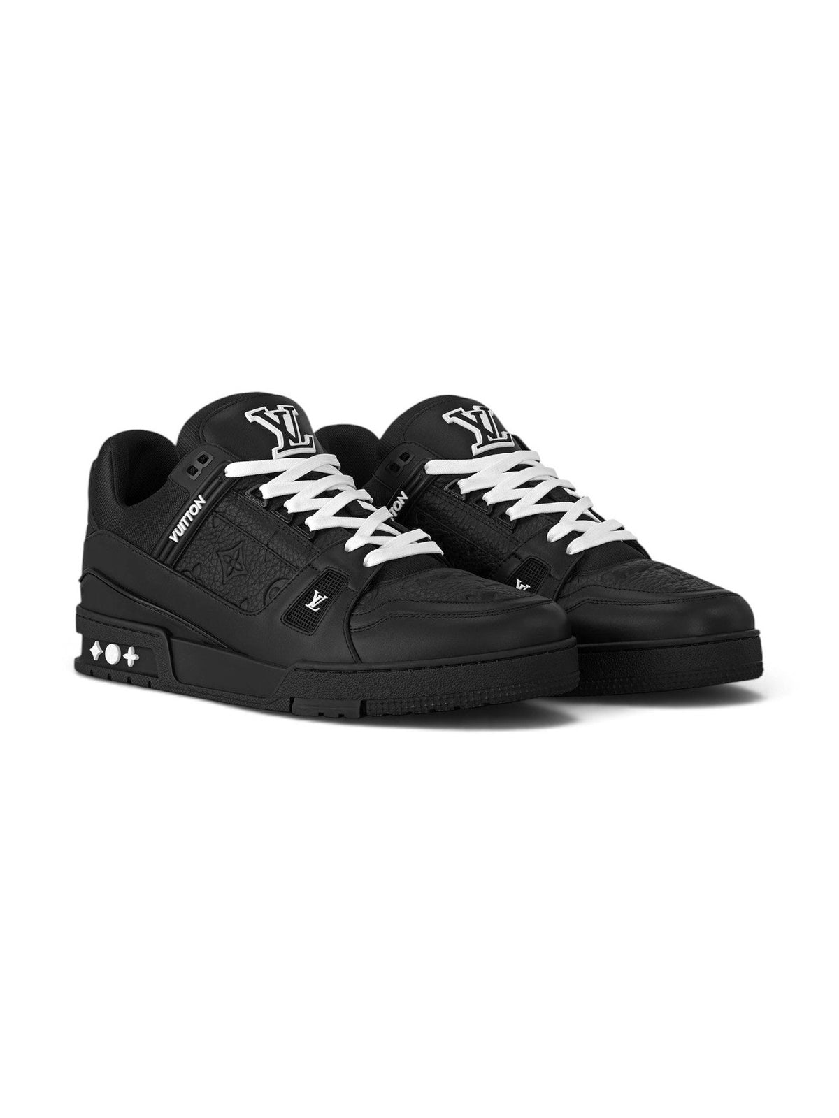 LOUIS VUITTON BLACK EMBOSSED MONOGRAM TRAINER