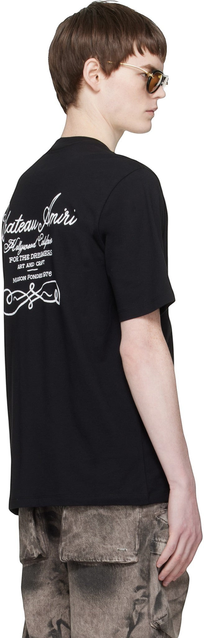 AMIRI CHATEAU SCRIPT BLACK T-SHIRT 