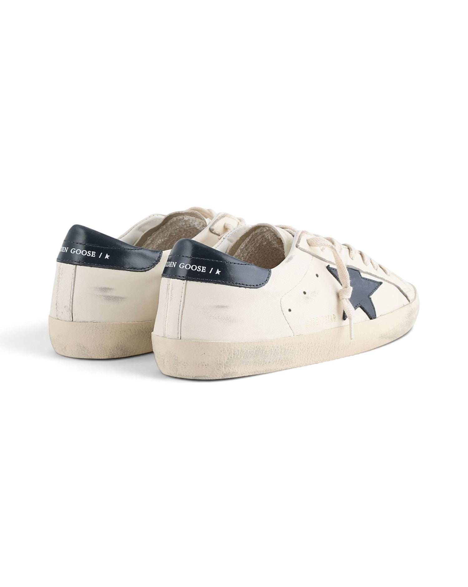 GOLDEN GOOSE HOMME SNEAKERS SUPERSTAR BEIGE BLEU NUIT