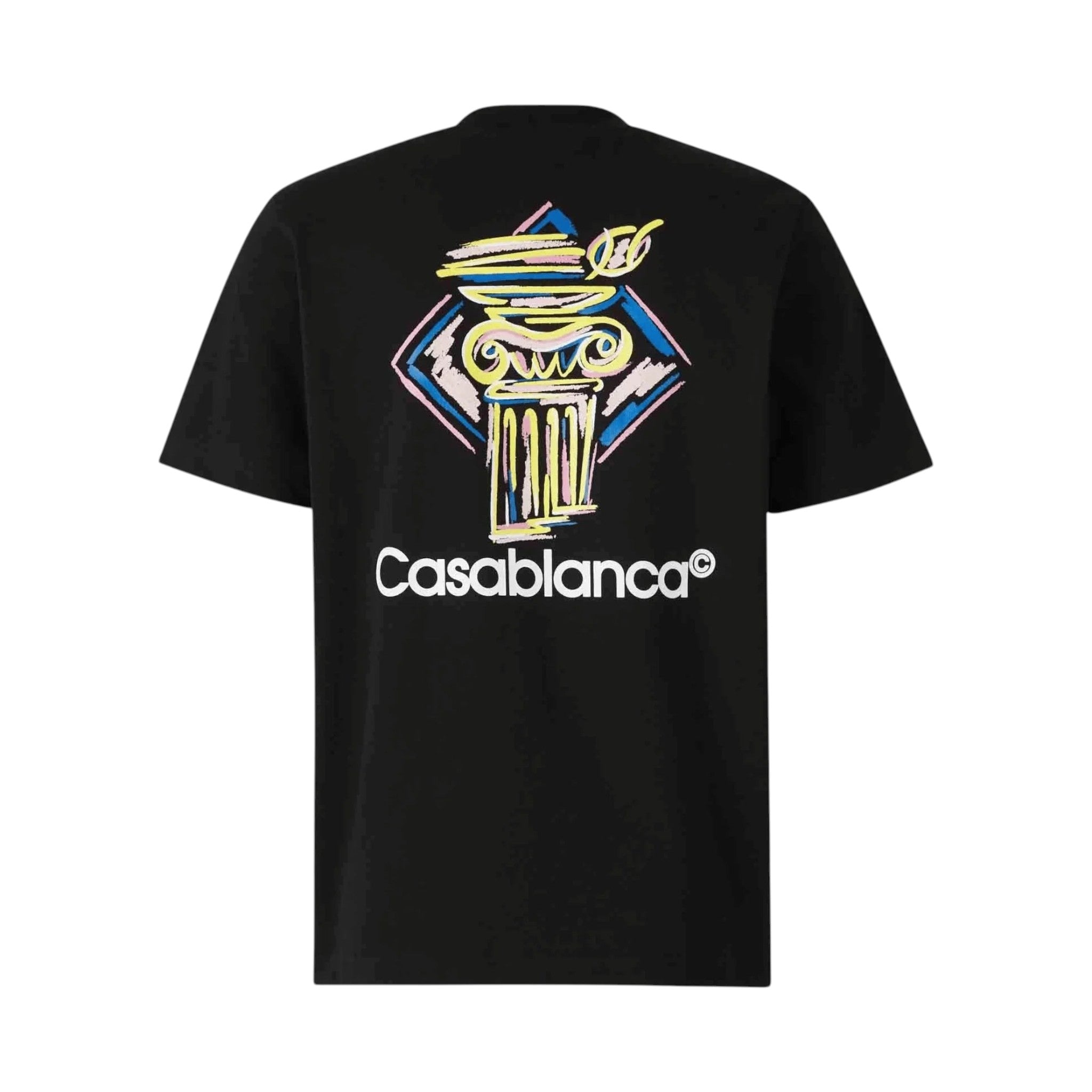 CASABLANCA DIAMOND COLUMN PRINTED T-SHIRT BLACK