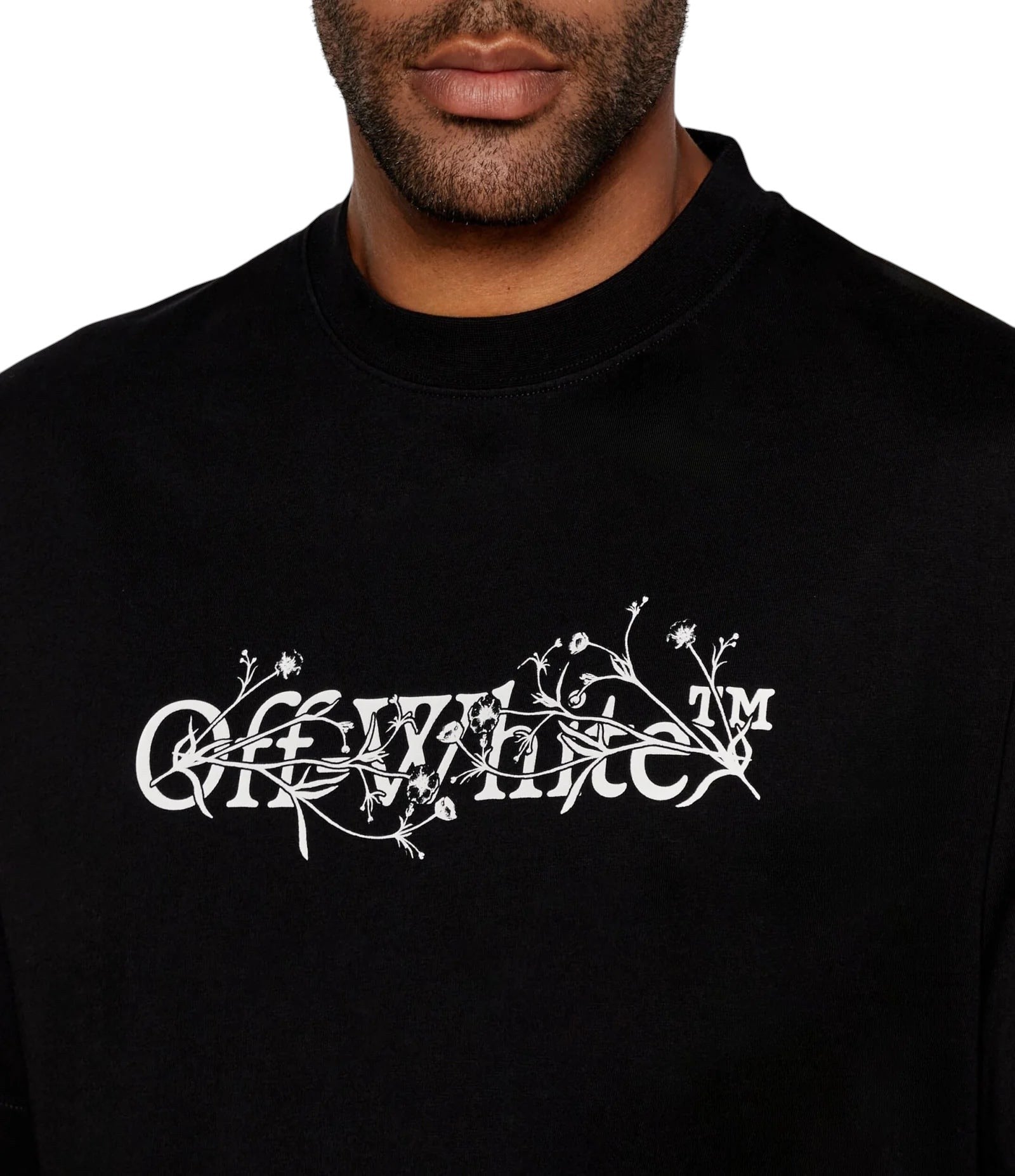 OFF WHITE BOOKISH FLORAL T-SHIRT BLACK