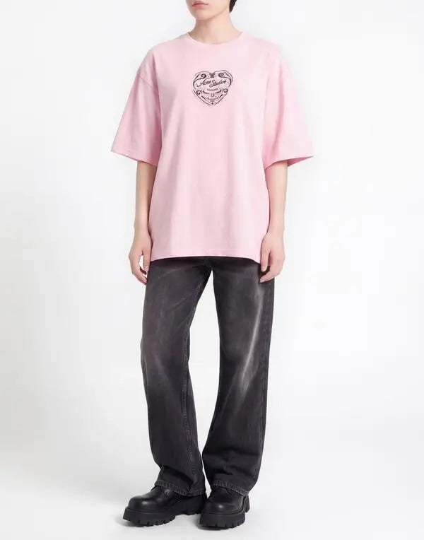 ACNE STUDIOS HEART LOGO T-SHIRT PINK