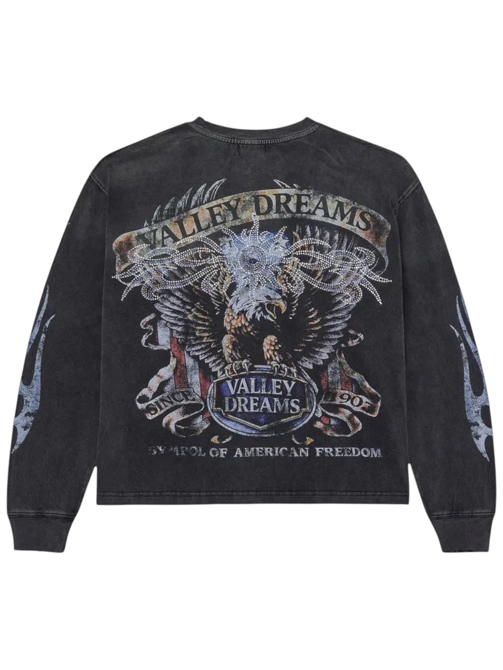 VALLEY BLING LONG SLEEVE T-SHIRT WASHED BLACK
