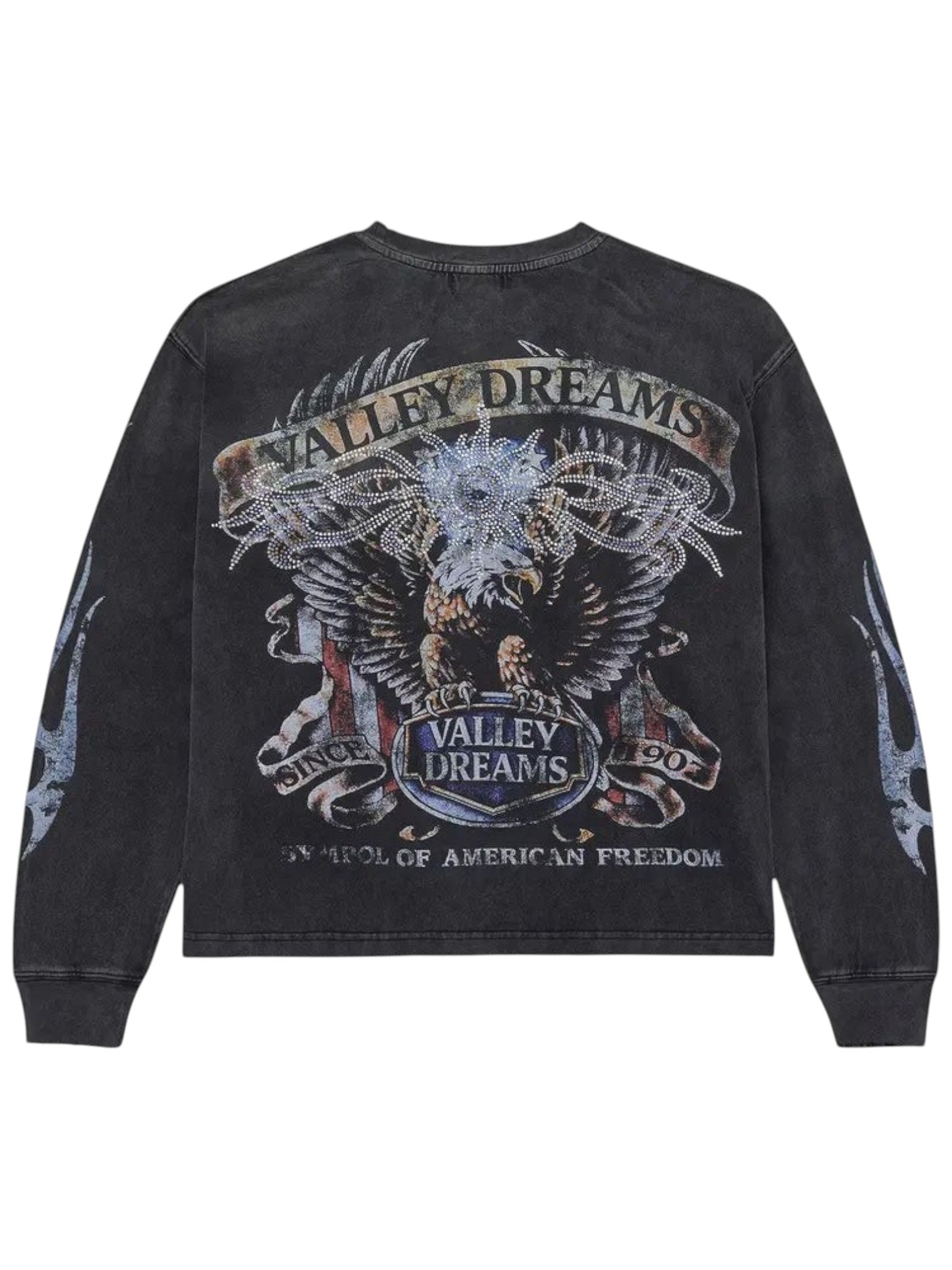 VALLEY BLING LONG SLEEVE T-SHIRT WASHED BLACK