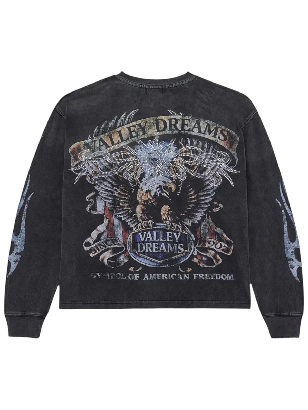 VALLEY BLING LONG SLEEVE T-SHIRT WASHED BLACK