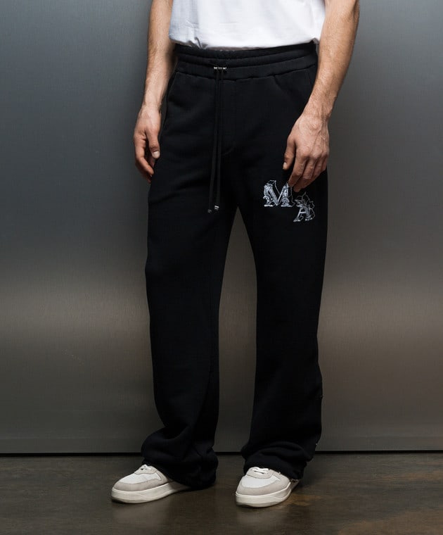 AMIRI BLACK & WHITE ANGEL LOGO SWEATPANTS