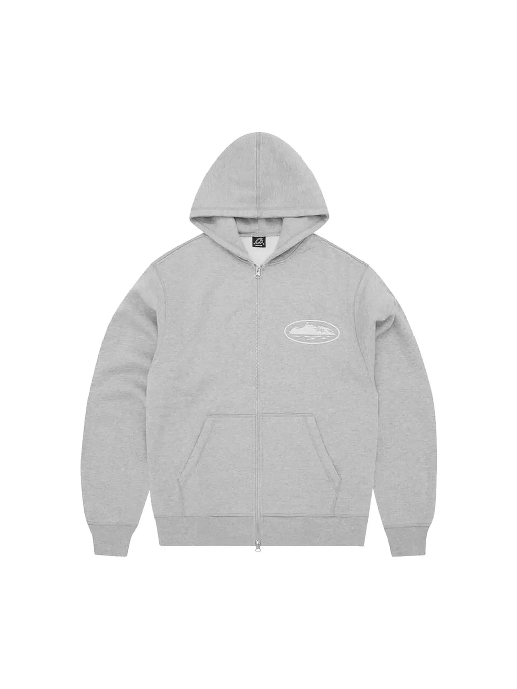 CORTEIZ ISLAND PUFF PRINT ZIP HOODIE HEATHER GREY