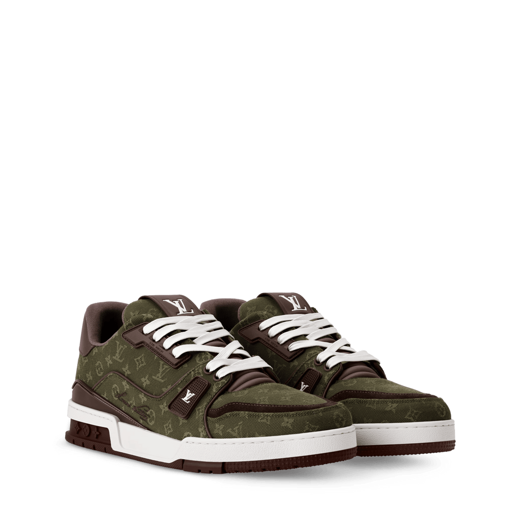 LOUIS VUITTON TRAINER GREEN BURGUNDY